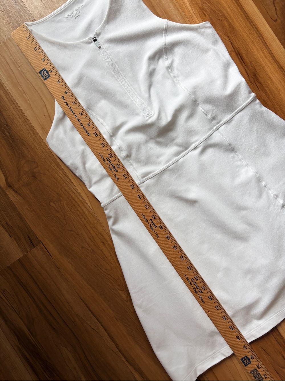 Beyond Yoga Move Up White Zip-Front Athletic Mini Dress Built in Shorts Medium - Picture 12 of 12